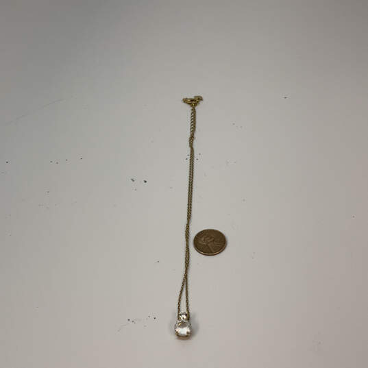 Designer Swarovski Gold-Tone Link Chain Crystal Cut Stone Pendant Necklace image number 3