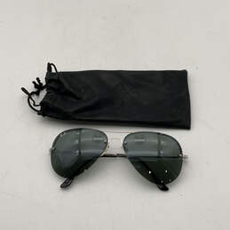 Mens RB 3214 Black Silver Frame UVA Protection Rimless Aviator Sunglasses