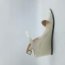Prada Ankle Strap Wedge Sandals Women's Sz 6.5 Ivory