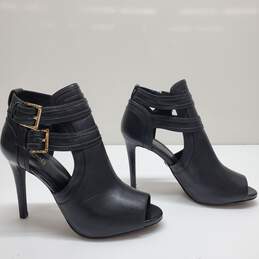 Michael Kors Blaze Open Toe Black Peep Toe Heeled Boots Women's Size 7.5M alternative image
