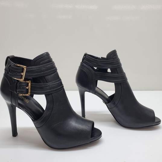Michael Kors Blaze Open Toe Black Peep Toe Heeled Boots Women's Size 7.5M image number 2