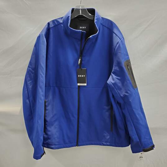 DKNY Blue Water Resistant Zip Up Jacket NWT Size 2XL image number 1