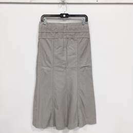 White House Black Market Gray Corduroy Maxi Style Skirt Size 4 alternative image