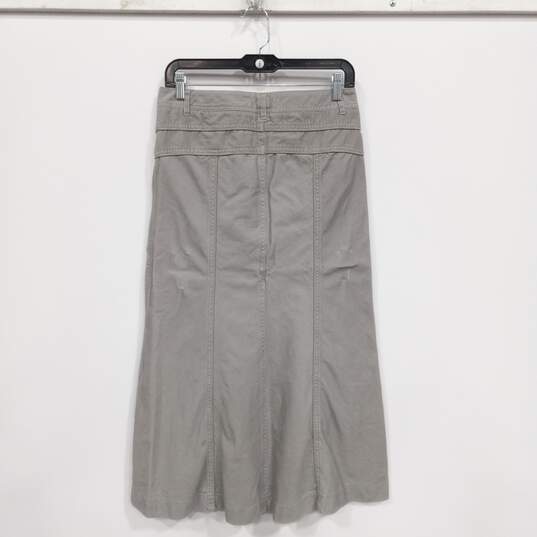 White House Black Market Gray Corduroy Maxi Style Skirt Size 4 image number 2