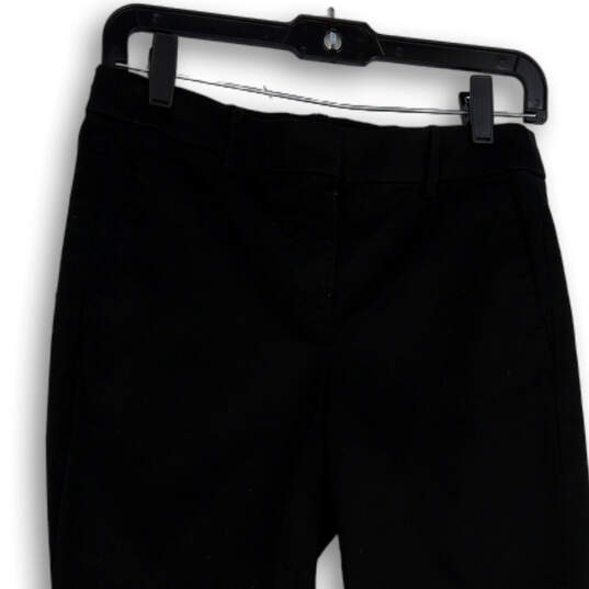 Womens Black Flat Front Slash Pockets Straight Leg Ankle Pants Size 2 image number 3