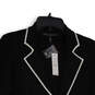 NWT Womens Black White Long Sleeve Single Breasted Two Button Blazer Size M image number 3