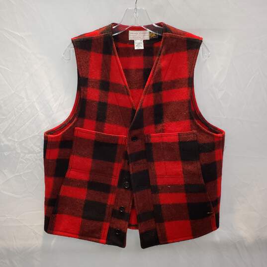 Filson Wool Button Up Plaid Vest Size 42 image number 1