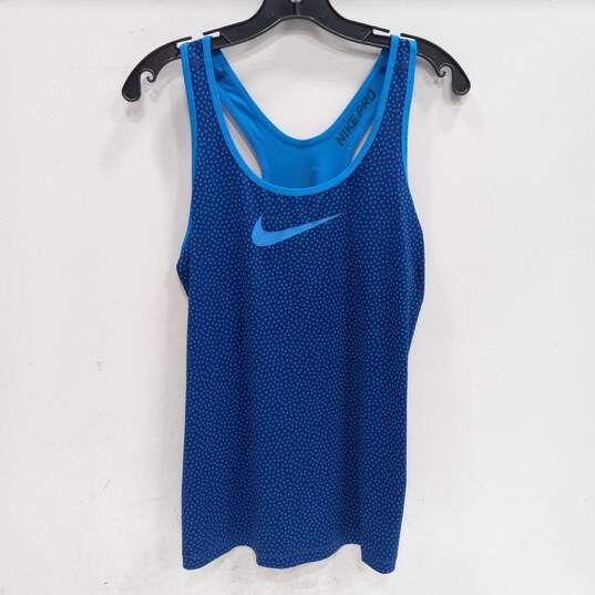 Nike Women's Blue Polka Dot Training Tank Top Size L image number 1
