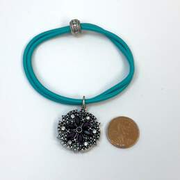 Designer Lucky Brand Silver-Tone Turquoise Rope Medallion Charm Bracelet alternative image