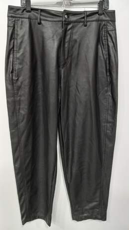 Zara Women's Faux Leather Black Pants Size Large - NWT
