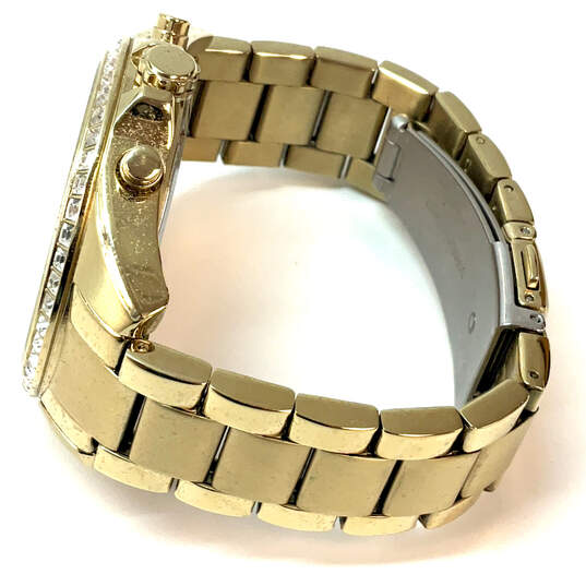 Designer Fossil BQ-1775 Gold-Tone Chronograph Round Dial Analog Wristwatch image number 3