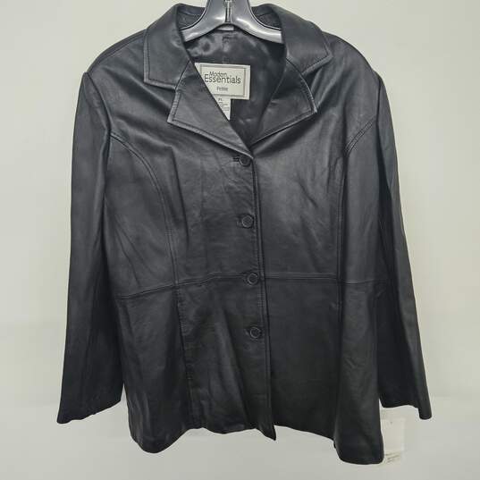 Modern Essentials Black Leather Jacket image number 1