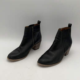 Womens Alton Black Leather Round Toe Side Zip Ankle Chelsea Boots Size 9.5 alternative image
