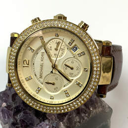 Designer Michael Kors MK-2249 Gold-Tone Chronograph Date Analog Wristwatch