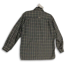 Mens Green Beige Plaid Long Sleeve Collared Button-Up Shirt Size Medium alternative image