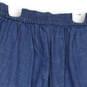 Womens Blue Pleated Front Chambray Denim Tie Waist Paperbag Short Size 2 image number 4