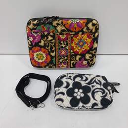 Vera Bradley Mini Laptop Case & Cosmetic Bag 2pc Bundle