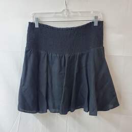 J. Crew Black Smocked Ruffle Mini Skirt Size L