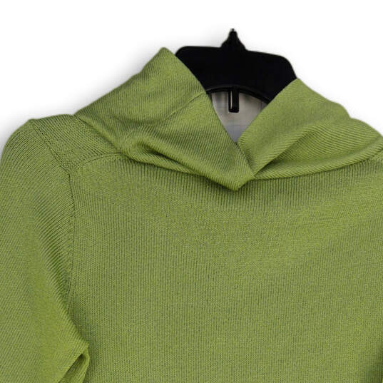 Womens Green Regular Fit Turtleneck Long Sleeve Pullover Sweater Size Small image number 2