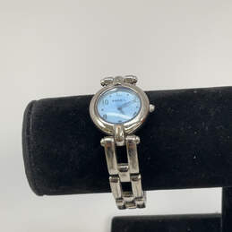 Designer Fossil ES8958 Silver-Tone Chain Strap Round Dial Analog Wristwatch