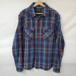 Vintage Working Goods Co. Wear Well Blue Plaid Long Sleeve Shirt Size 4 (XL)