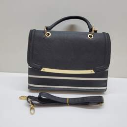 Aldo White & Black Stripes Handbag/ Crossbody