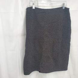 St. John Women's Black Gold Tweed Pencil Skirt Size 12 alternative image