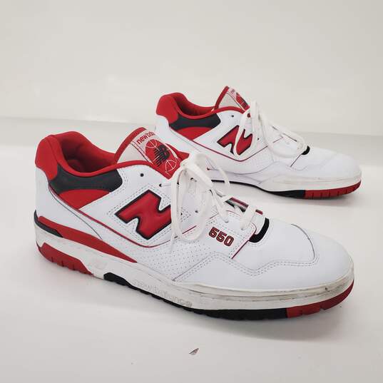 New Balance 550 White Red Sneakers Men's Size 15 image number 3