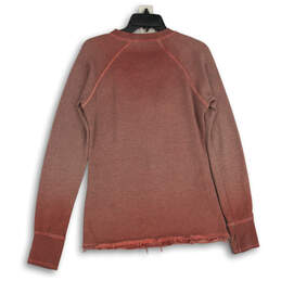 Womens Red Crew Neck Long Raglan Sleeve Pullover Sweatshirt Size Small alternative image