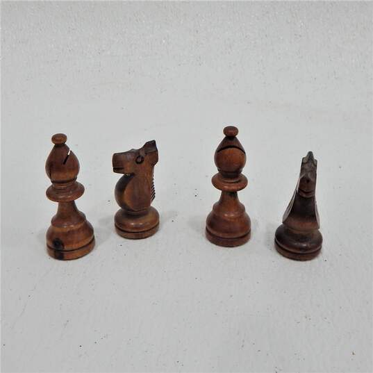 Vintage White and Black Marble Chess Board Game w/ Wood Pieces image number 8