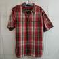 The North Face men's red plaid button up shirt L image number 2