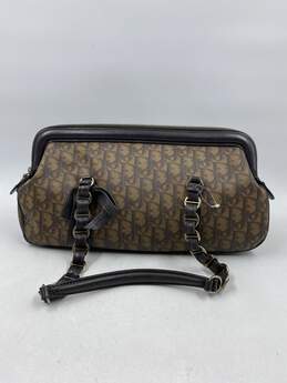 Authentic Christian Dior Brown PVC Trotter Romantic Handbag