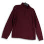 Mens Red Mock Neck Long Sleeve Regular Fit Pullover Sweater Size Medium image number 1