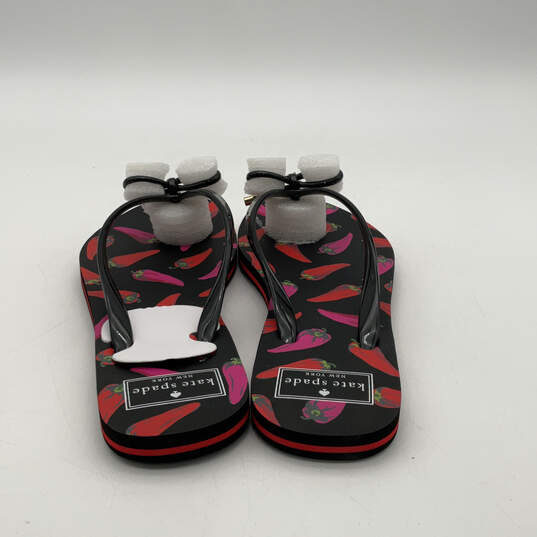 NIB Womens Nova S080014 Black Red Chili Pepper Print Flip Flop Sandals 8 M image number 4