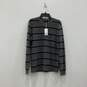 NWT Womens Gray Blue Stripe Crew Neck Long Sleeve Pullover Sweater Size S image number 1