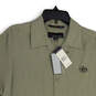 NWT Mens Green Check Spread Collar Short Sleeve Button-Up Shirt Size Small image number 3