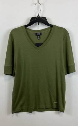 NWT Jones New York Womens Green Short Sleeve V-Neck Pullover T-Shirt Size XL