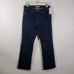 Womens Classic Fit Dark Wash Denim 5-Pocket Design Bootcut Leg Jeans Size 10