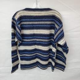 VTG. Wm Beconta Blue Nordic Striped Knit Crew Neck Sweater Sz 30x22 alternative image