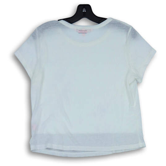 Womens White Short Sleeve Round Neck Comfort Pullover T-Shirt Size Medium image number 2