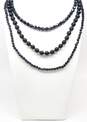 Vintage Silvertone & Goldtone Black Glass Ball & Crystals Beaded Layering Necklaces Variety 170.6g image number 1