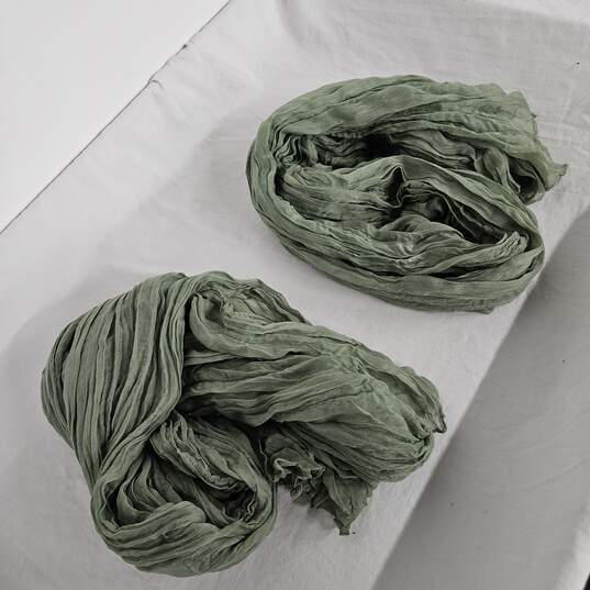 2 Pack Sage Green Cheesecloth Table Runners image number 2