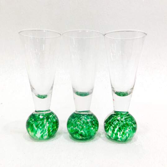 Vintage Hand Blown Cordial Bubble Ball Shot Glasses Lot of 11 image number 5