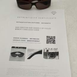 Dior Womens Shaded 2 QJOSB Up-Cycled Brown Full Rim Rectangle Sunglasses w/COA alternative image