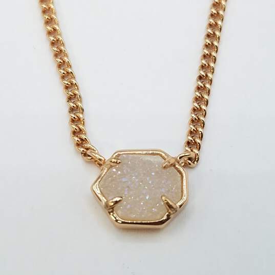 Kendra Scott Gold Tone Druzy Pendant Necklace 4.6g image number 1