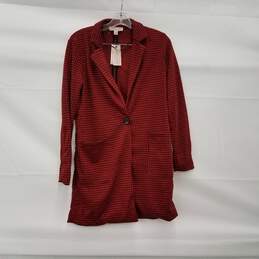 Philosophy Red & Black Houndstooth Jacket NWT Size XS