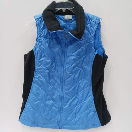 Women's Columbia Blue Puffer Vest Sz L image number 1