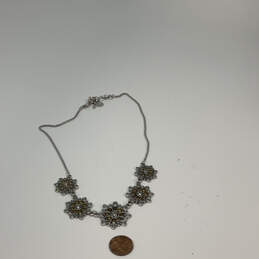 Designer Lucky Brand Silver-Tone 5 Flower Filigree Bead Statement Necklace alternative image