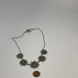 Designer Lucky Brand Silver-Tone 5 Flower Filigree Bead Statement Necklace image number 2