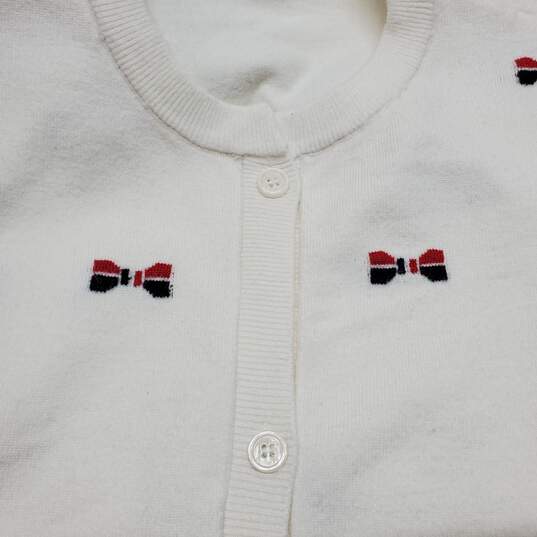 Thom Browne Bow Intarsia Cashmere Cardigan Women's SM image number 2